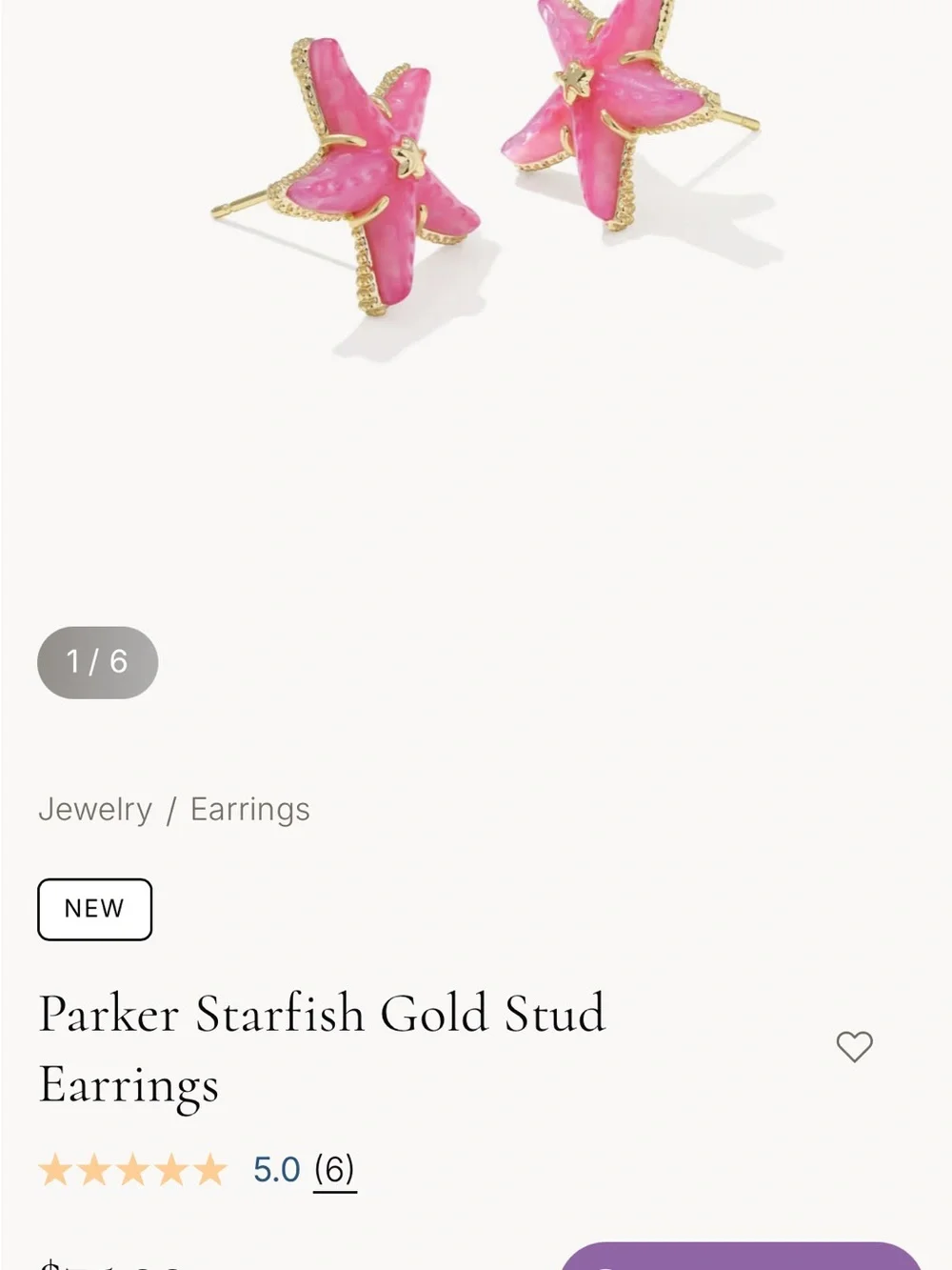 Kendra Scott Pink Starfish Necklace and Earrings Set